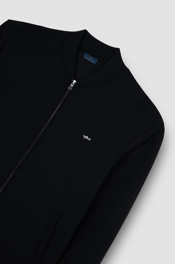 Paul & Shark Metal Shark Tech Fleece Full Zip Sweatshirt | Black
