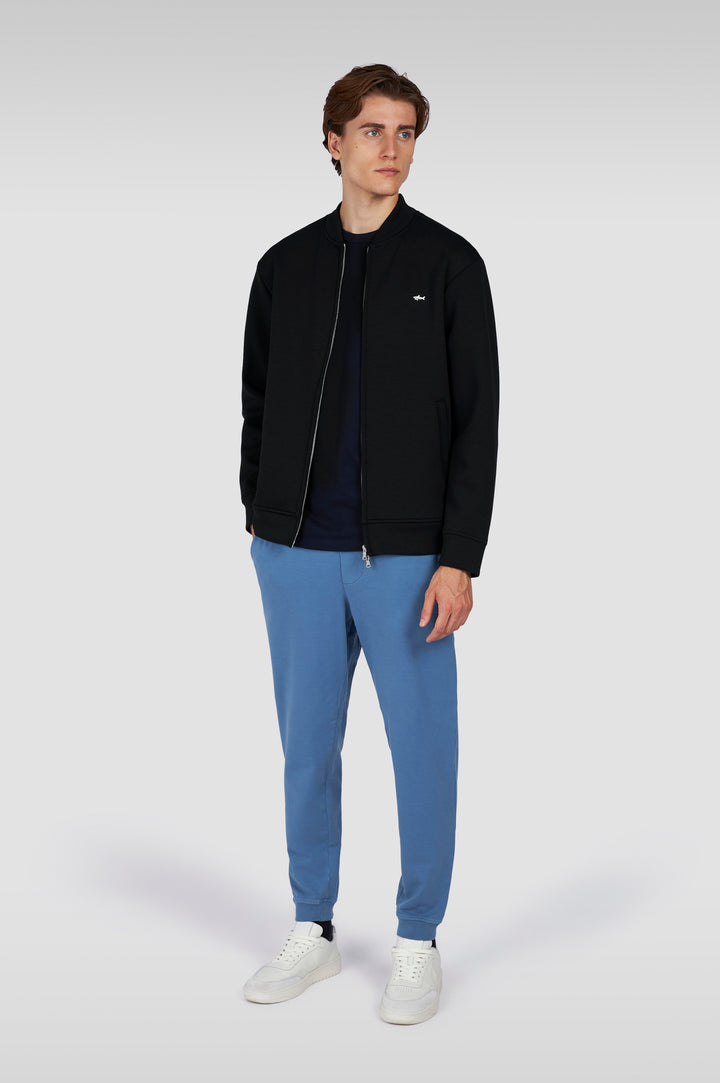 Paul & Shark Metal Shark Tech Fleece Full Zip Sweatshirt | Black