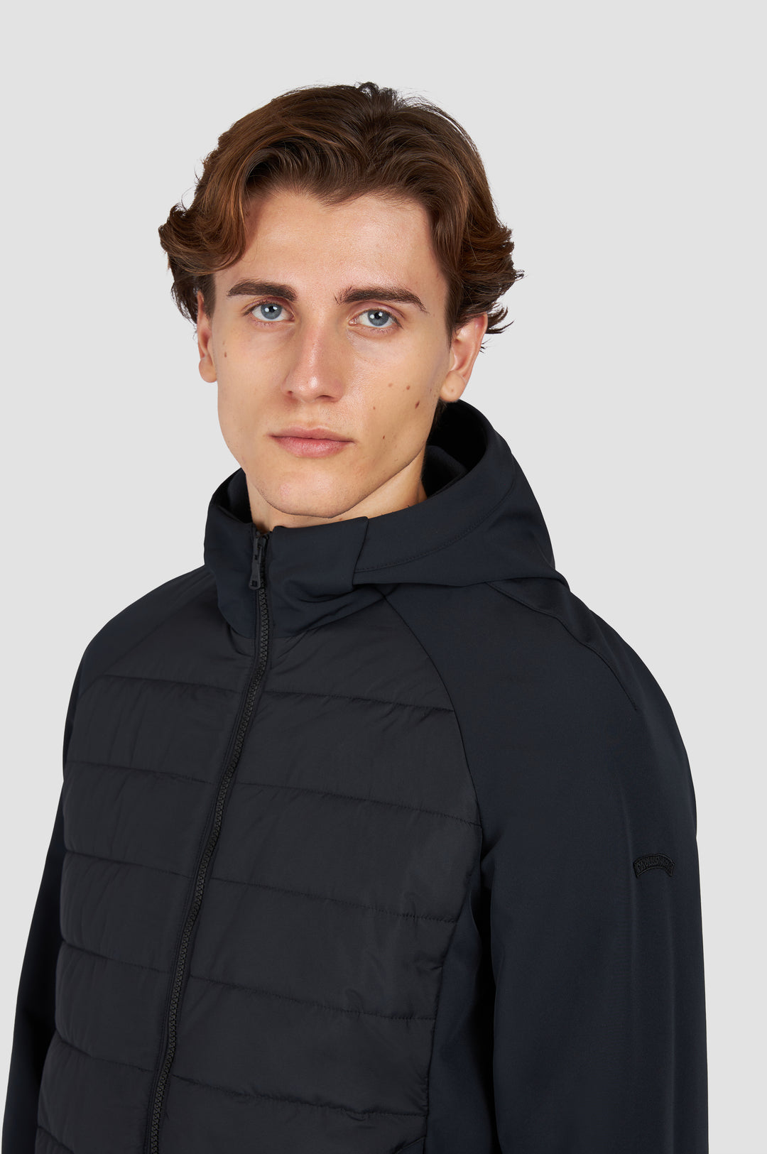 Paul & Shark Re-shark shell Hybrid Jacket with Moon Badge | Black