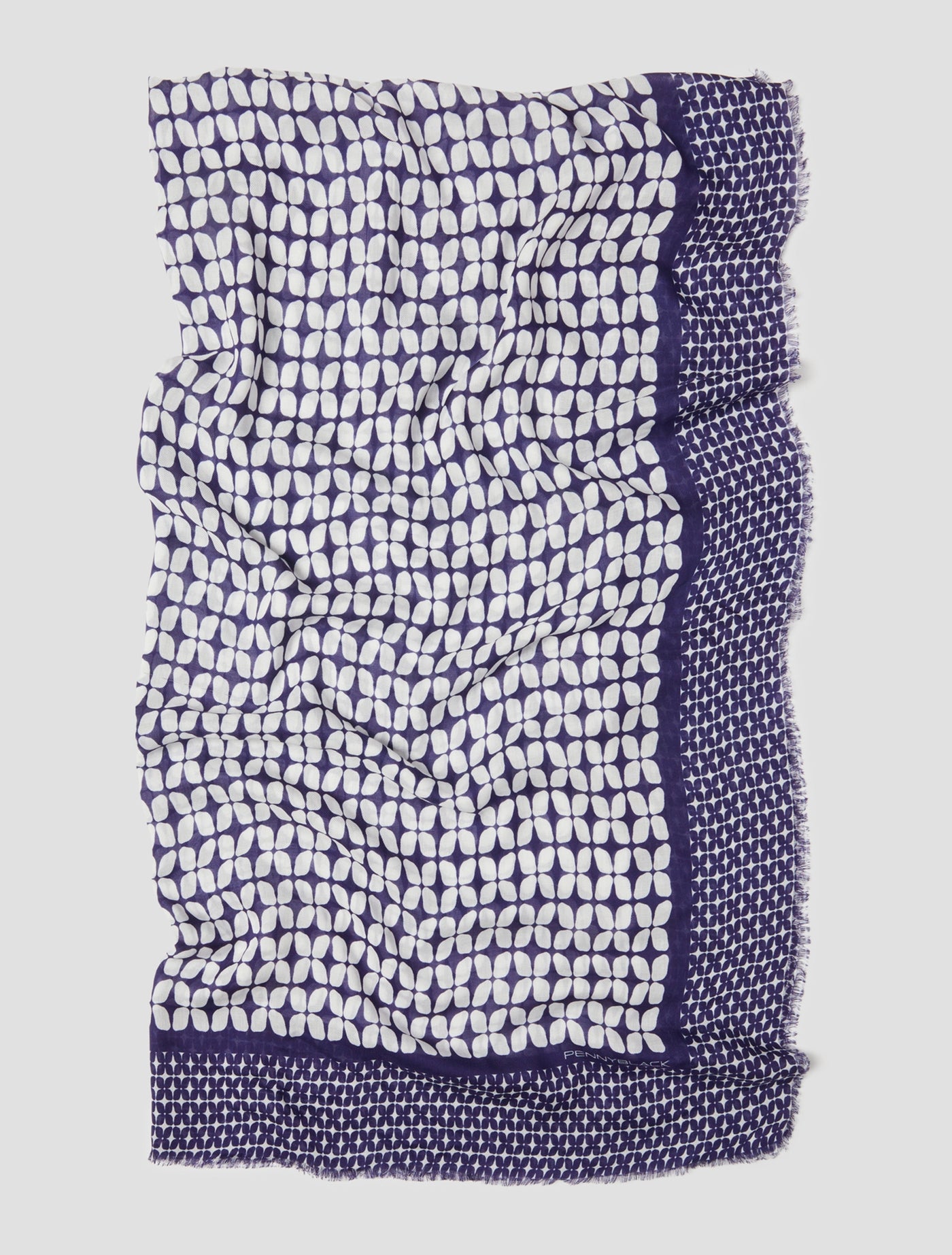 PennyBlack Printed Modal Stole | Navy