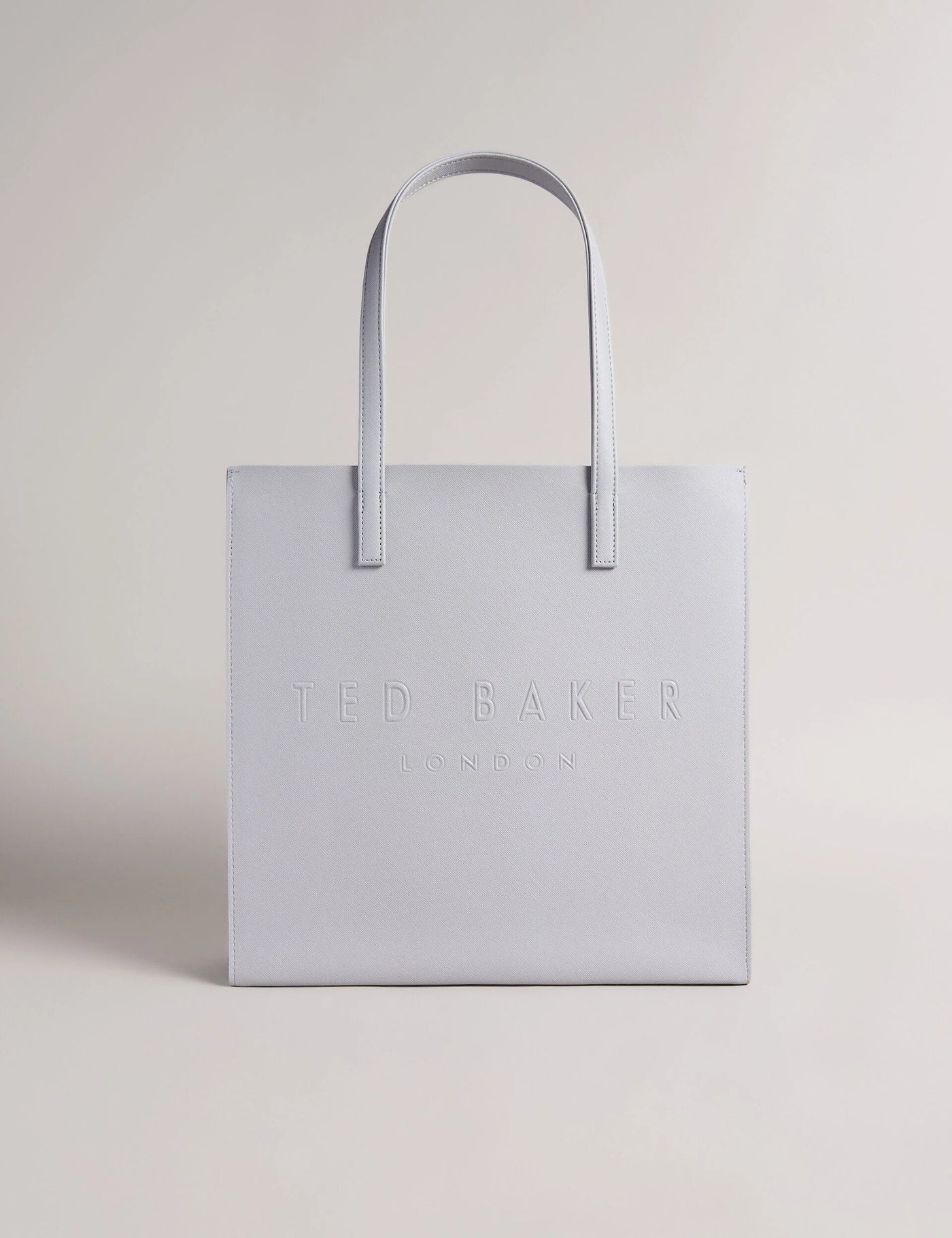 Ted Baker Soocon Crosshatch Faux Leather Icon Tote Bag | Light Grey