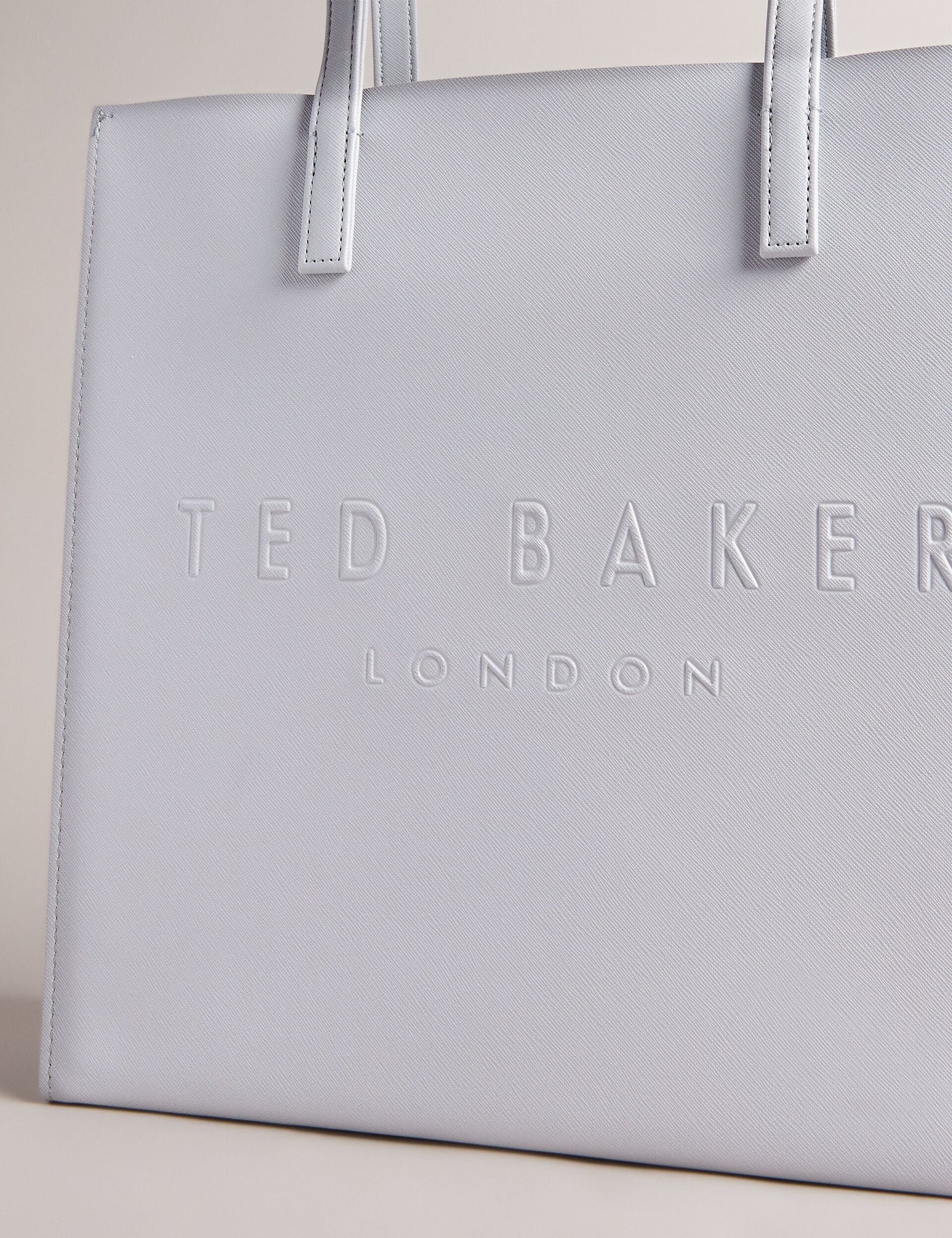 Ted Baker Soocon Crosshatch Faux Leather Icon Tote Bag | Light Grey
