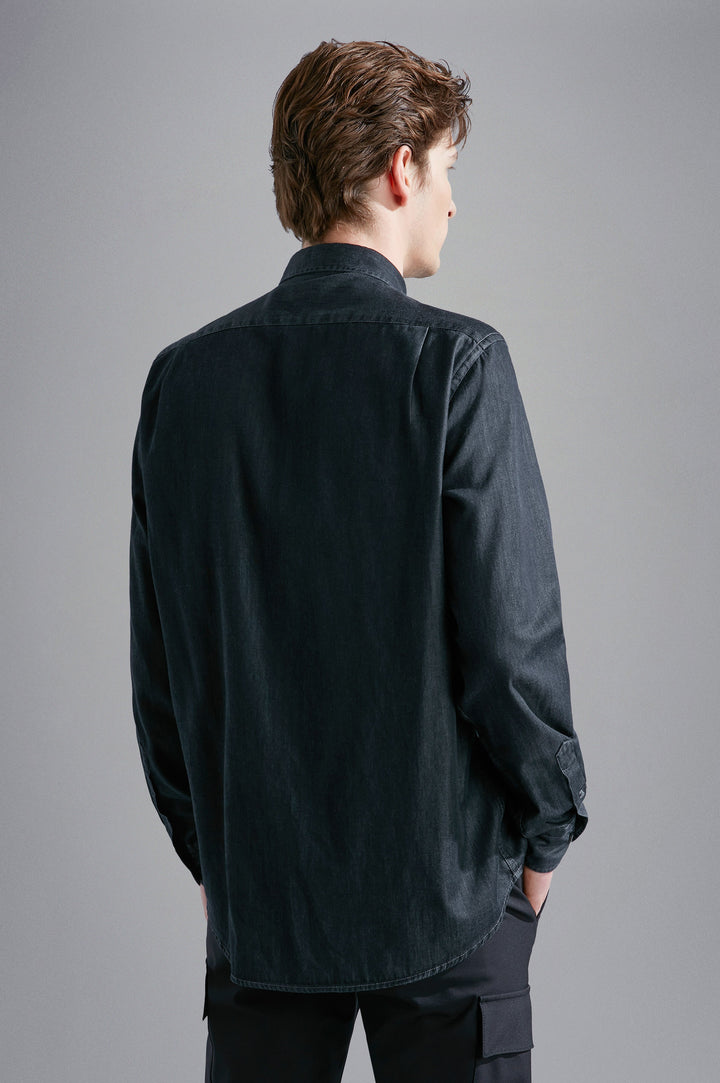 Paul & Shark Giza Cotton X-Soft Light Denim Shirt | Black