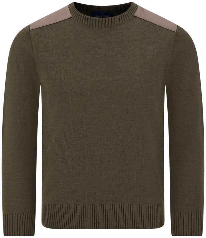 Paul & Shark Typhoon Re4x4 Soft Cool Touch Wool Crewneck | Olive