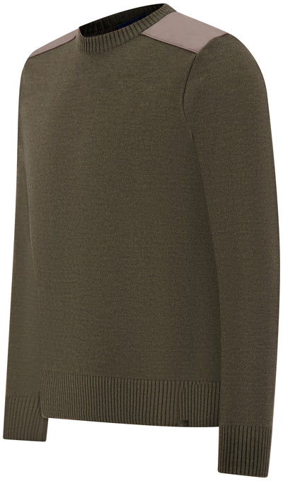 Paul & Shark Typhoon Re4x4 Soft Cool Touch Wool Crewneck | Olive