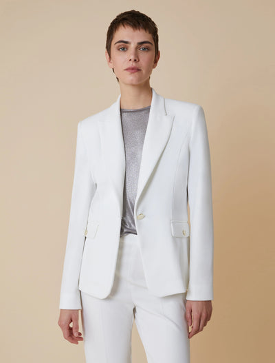 PennyBlack Slim Fit Jersey Blazer | White