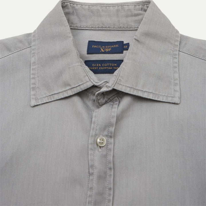 Paul & Shark Giza Cotton Xsoft Light Denim Shirt | Grey