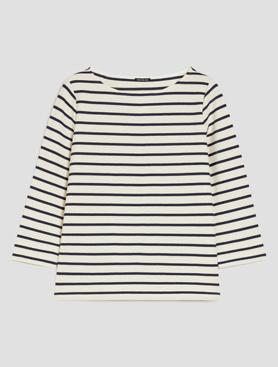 PennyBlack Jersey Piqué Sailor Top | Navy/White