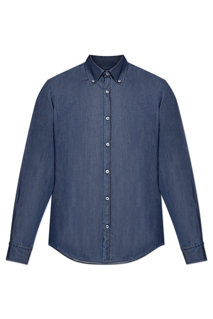 Paul & Shark Giza Cotton X-Soft Light Denim Shirt | Navy