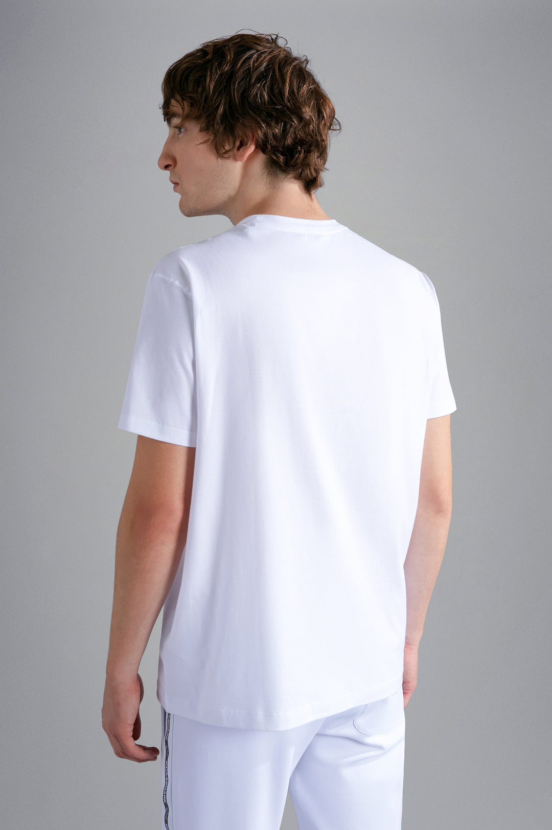 Paul & Shark Cotton Jersey T-shirt with Shark Print | White