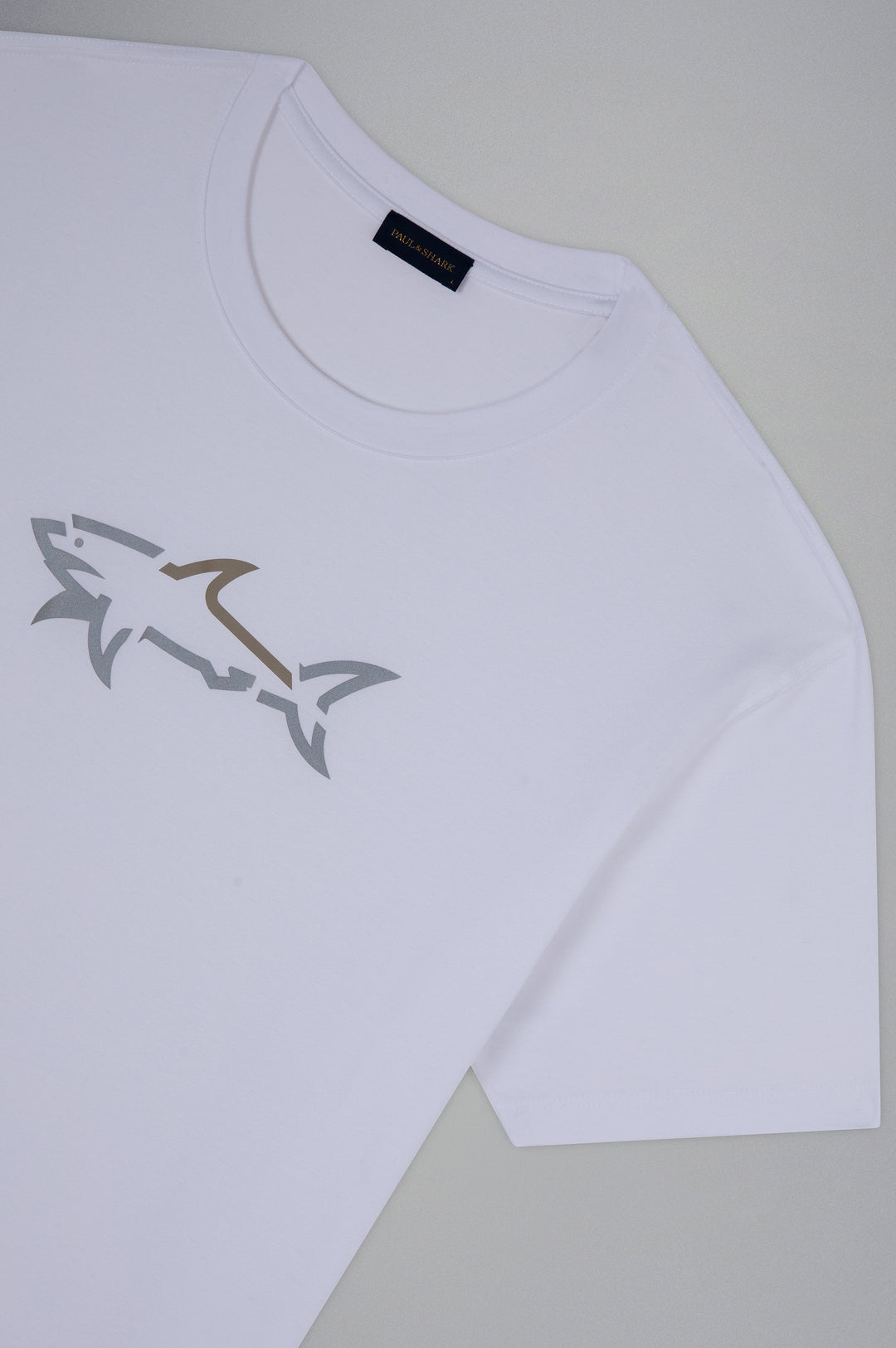 Paul & Shark Cotton Jersey T-shirt with Shark Print | White