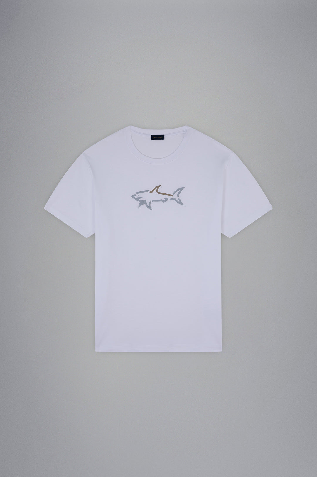 Paul & Shark Cotton Jersey T-shirt with Shark Print | White