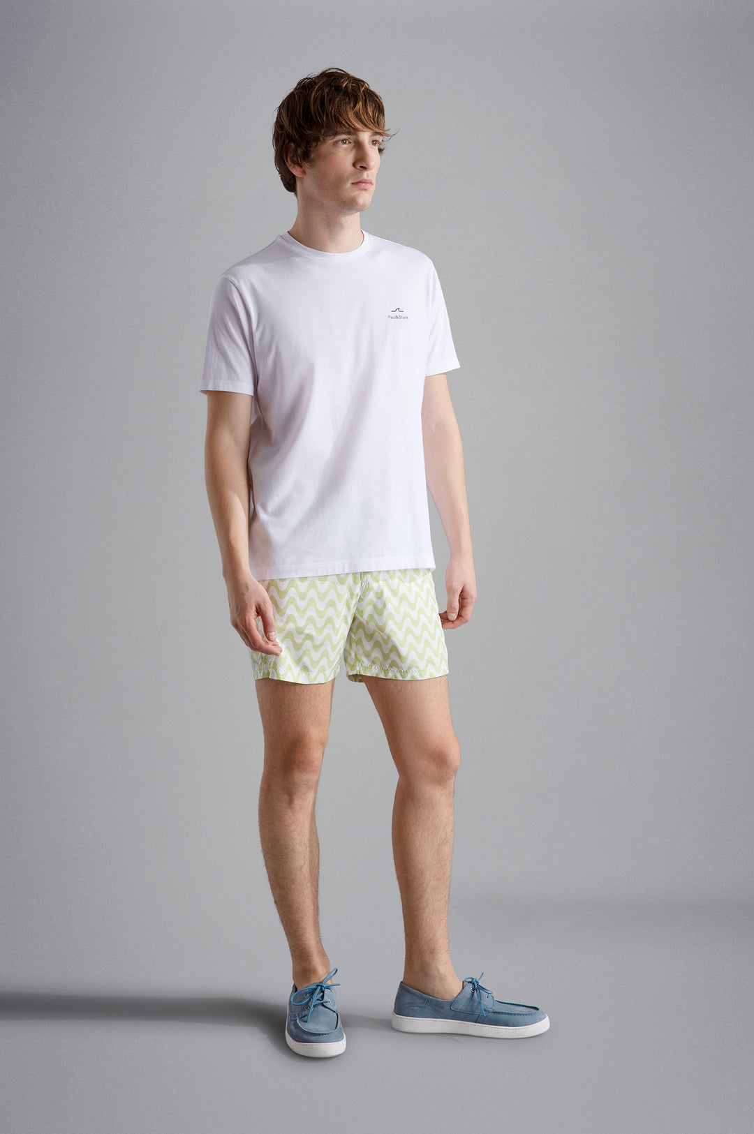 Paul & Shark Cotton Jersey T-shirt with Sail Print | White