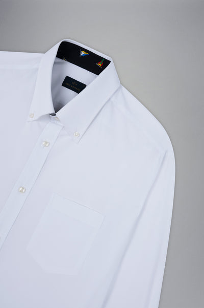 Paul & Shark Cotton Poplin Shirt with Flags | White