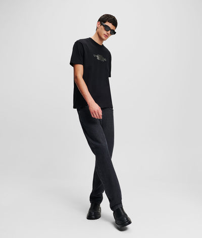 Karl Lagerfeld Foil Logo Regular Fit T-shirt | Black