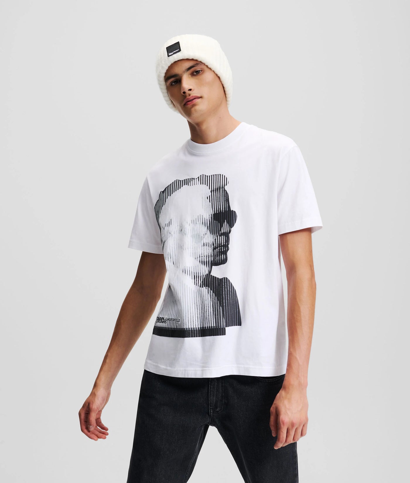 Karl Lagerfeld Print Regular Fit T-shirt | White