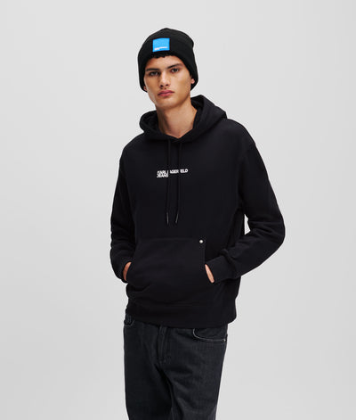 Karl Lagerfeld Print Regular Fit Hoodie | Black