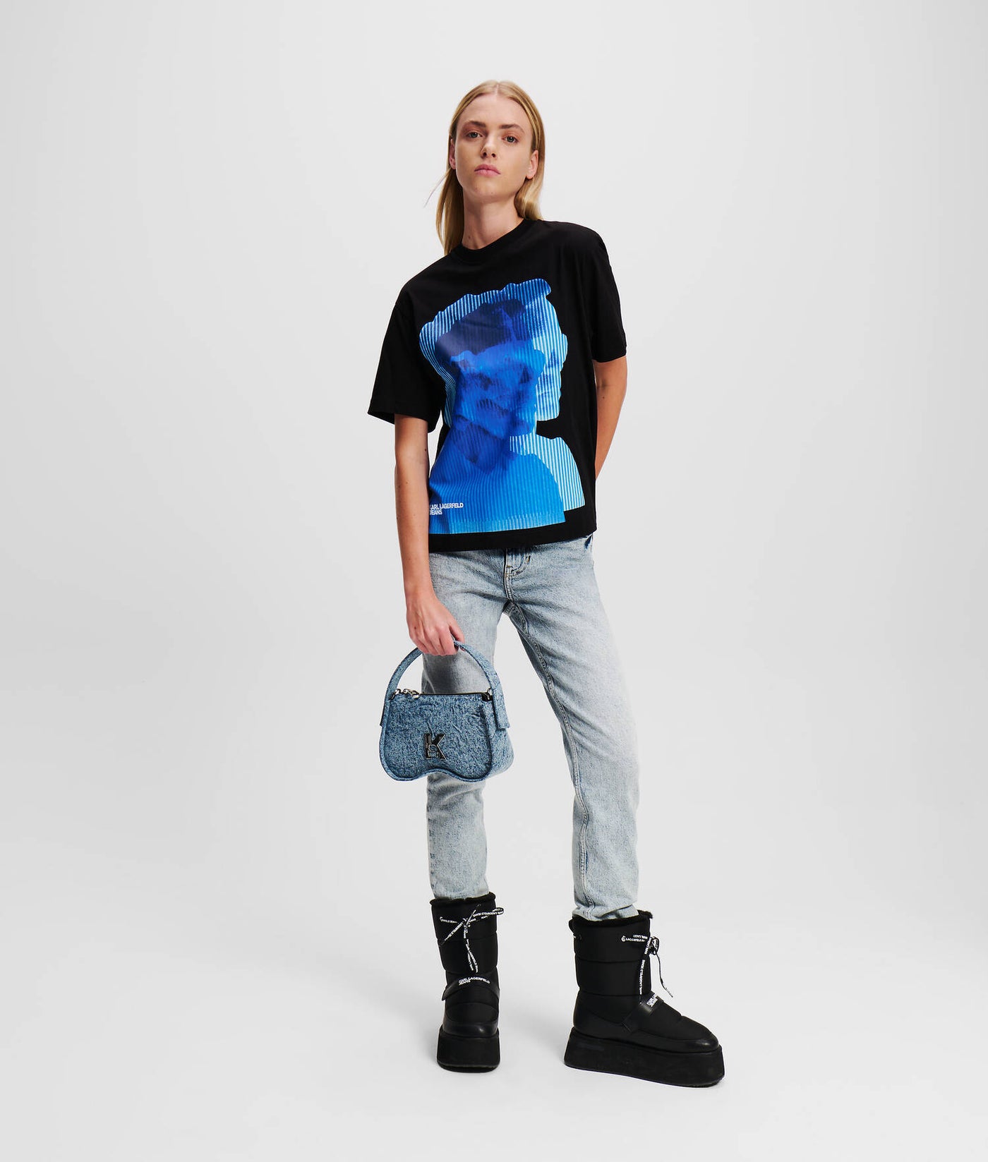 Karl Lagerfeld Print Regular Fit T-shirt | Black