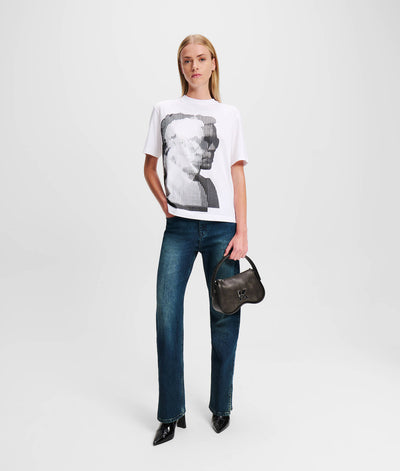 Karl Lagerfeld Print Regular Fit T-shirt | White