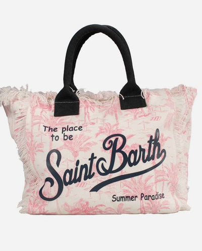 MC2 Saint Barth Vanity Canvas Bag | Pink/White