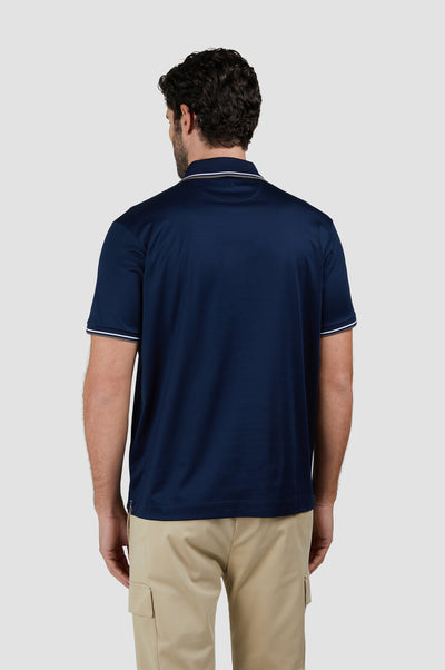 Paul & Shark Double Mercerised Jersey Cotton Polo Shirt | Navy