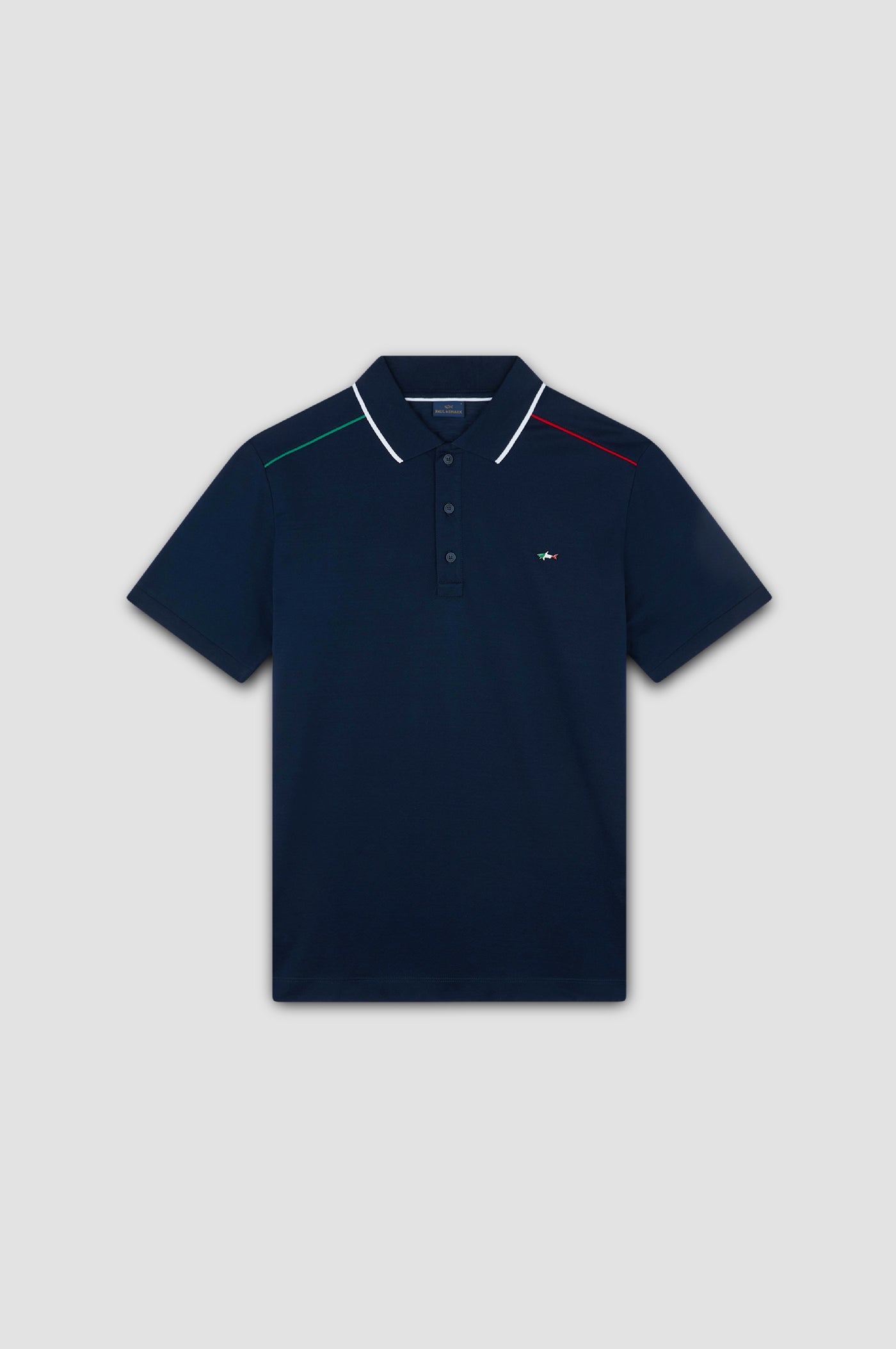 Paul & Shark Fine Piqué Cotton Polo Shirt with Metal Shark | Navy