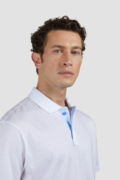 Paul & Shark Riviera Linen Details XSoft Cotton Polo Shirt | White