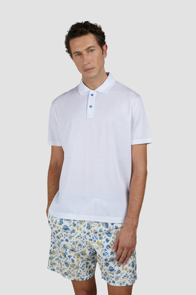 Paul & Shark Riviera Linen Details XSoft Cotton Polo Shirt | White