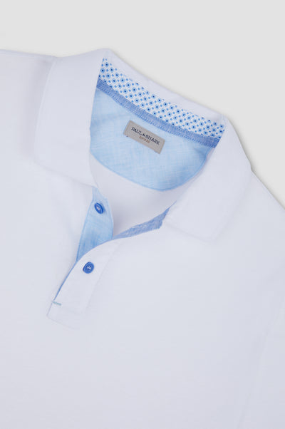 Paul & Shark Riviera Linen Details XSoft Cotton Polo Shirt | White