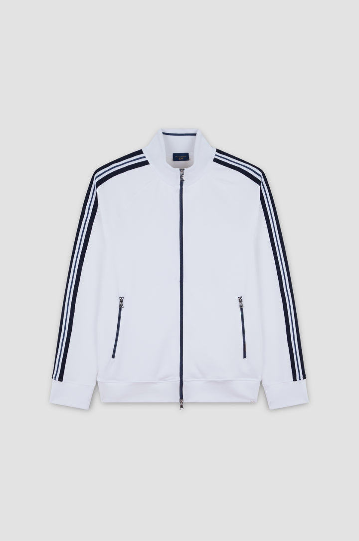 Paul & Shark Active Fleece Cotton Full Zip Cardigan | White