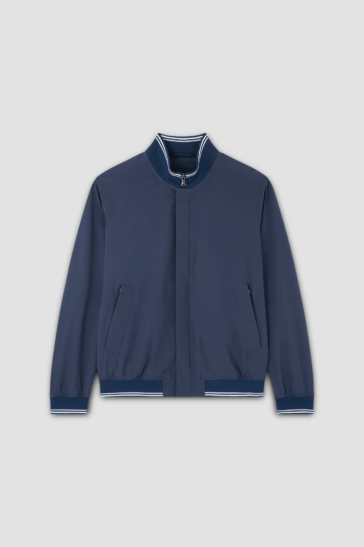Paul & Shark Typhoon® RE 4x4 Stretch Bomber with Striped Trims | Navy