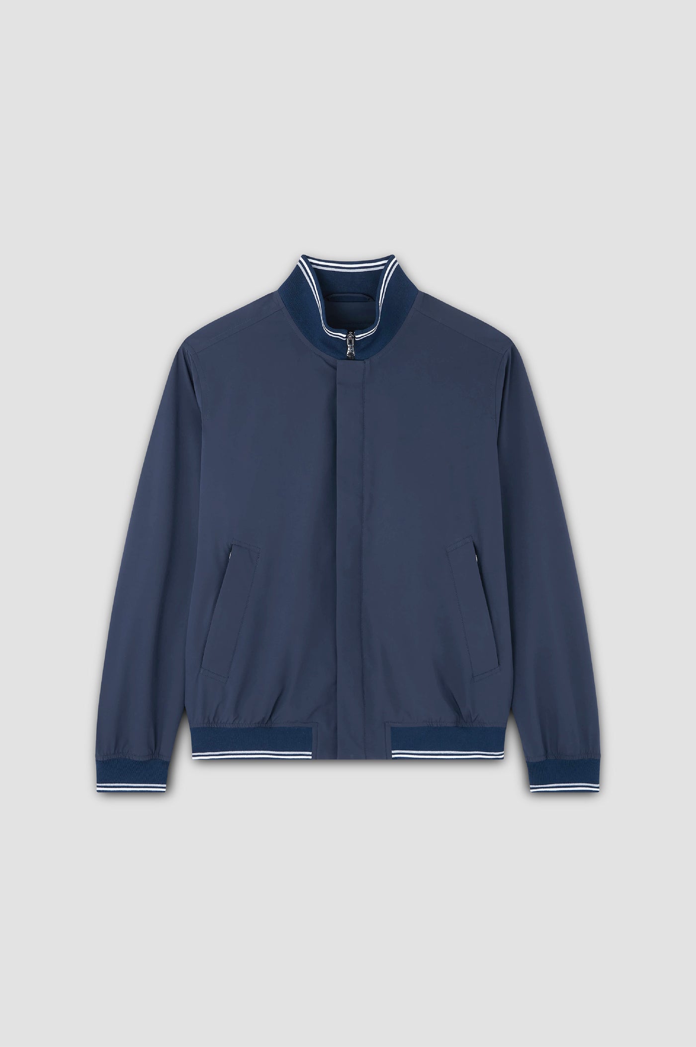 Paul & Shark Typhoon® RE 4x4 Stretch Bomber with Striped Trims | Navy