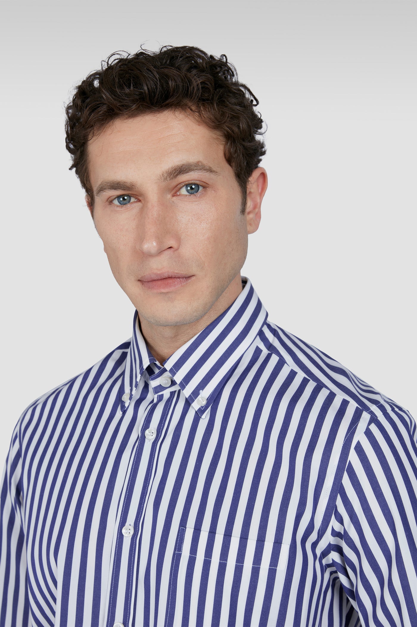 Paul & Shark Soft Touch Cotton Poplin Stripes Shirt | Navy/White