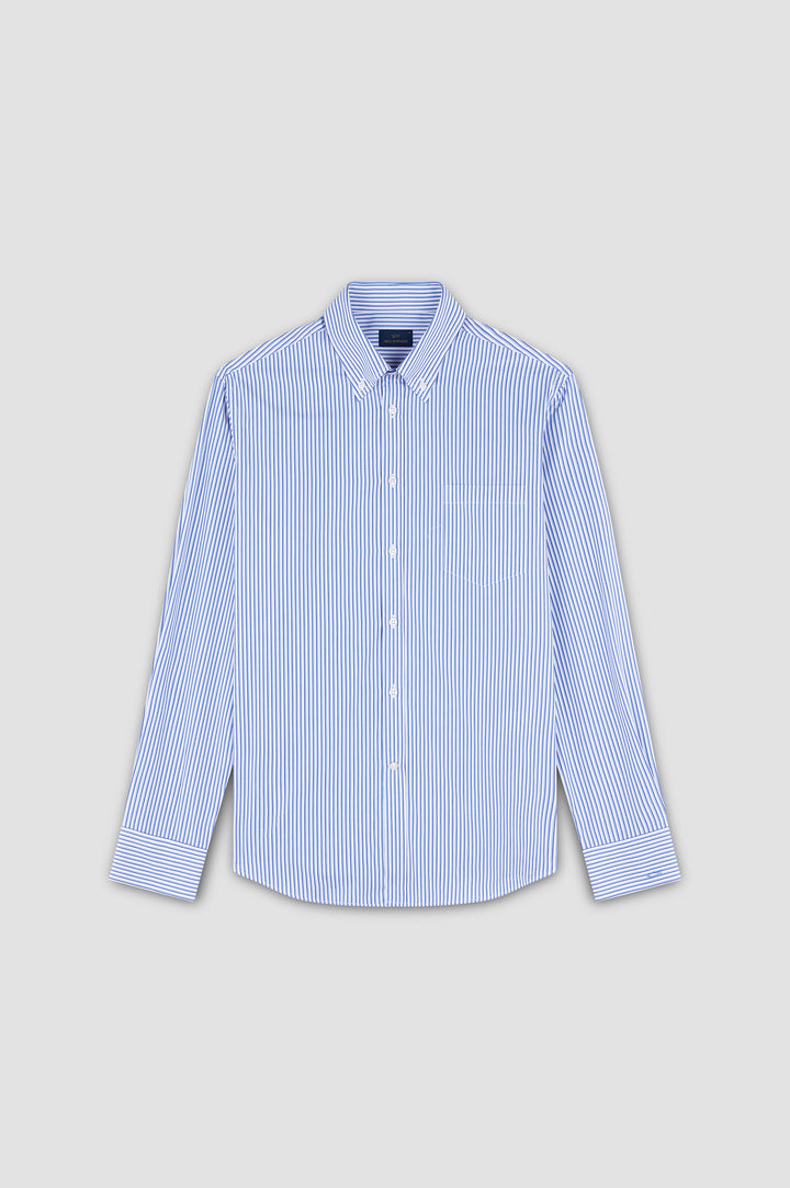 Paul & Shark Soft Touch Cotton Poplin Stripes Shirt | Blue/White