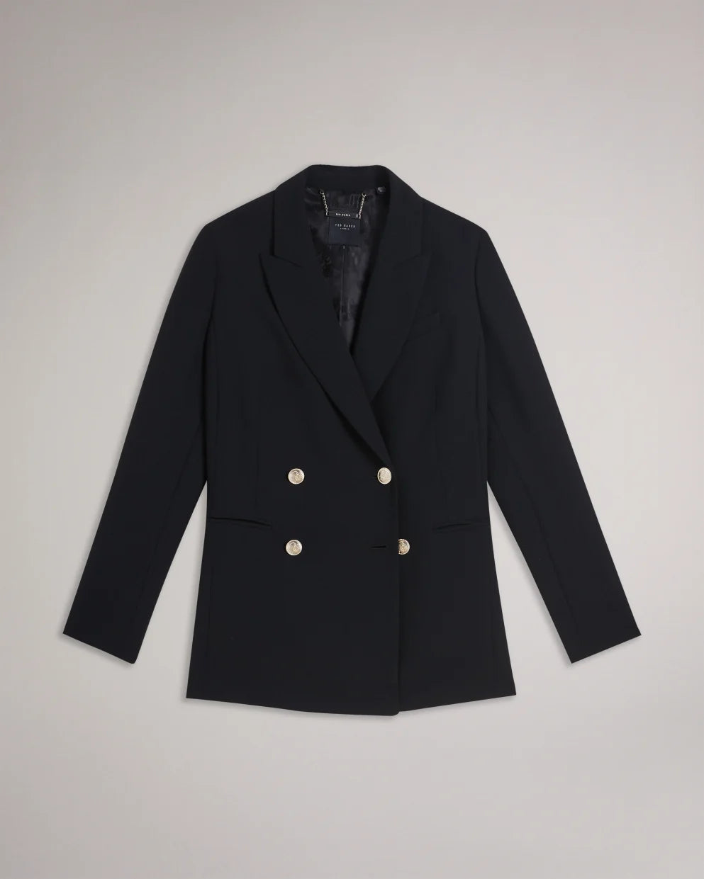 Ted Baker Llayla Double Breasted Jacket With Embossed Buttons | Black
