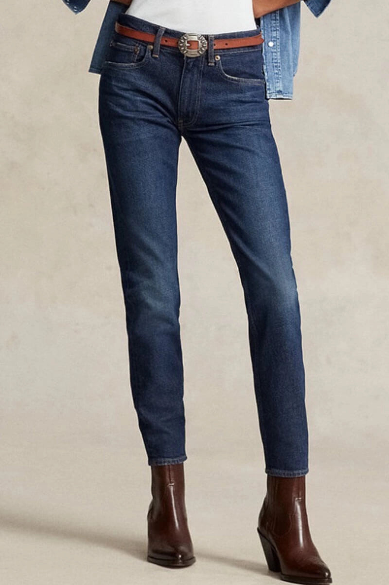 Ralph Lauren Mid-Rise Super-Slim Jeans | Celebes Wash