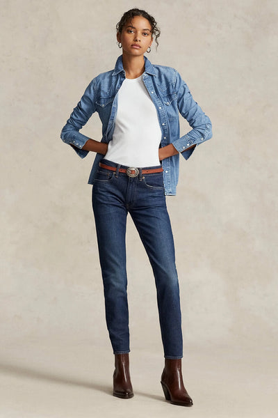 Ralph Lauren Mid-Rise Super-Slim Jeans | Celebes Wash