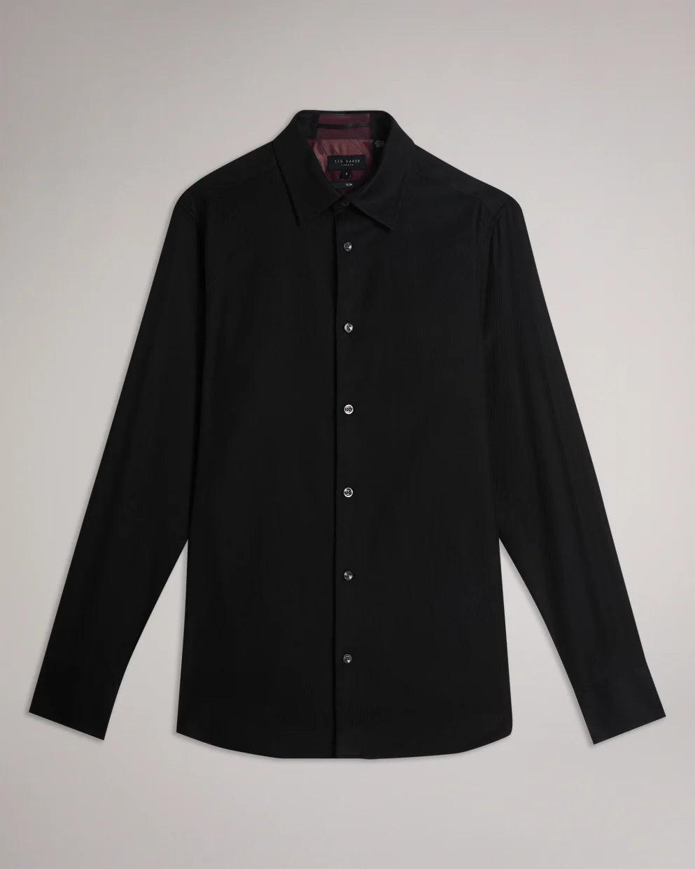 Ted Baker Lecce Long Sleeve Textured Stripe Shirt | Black