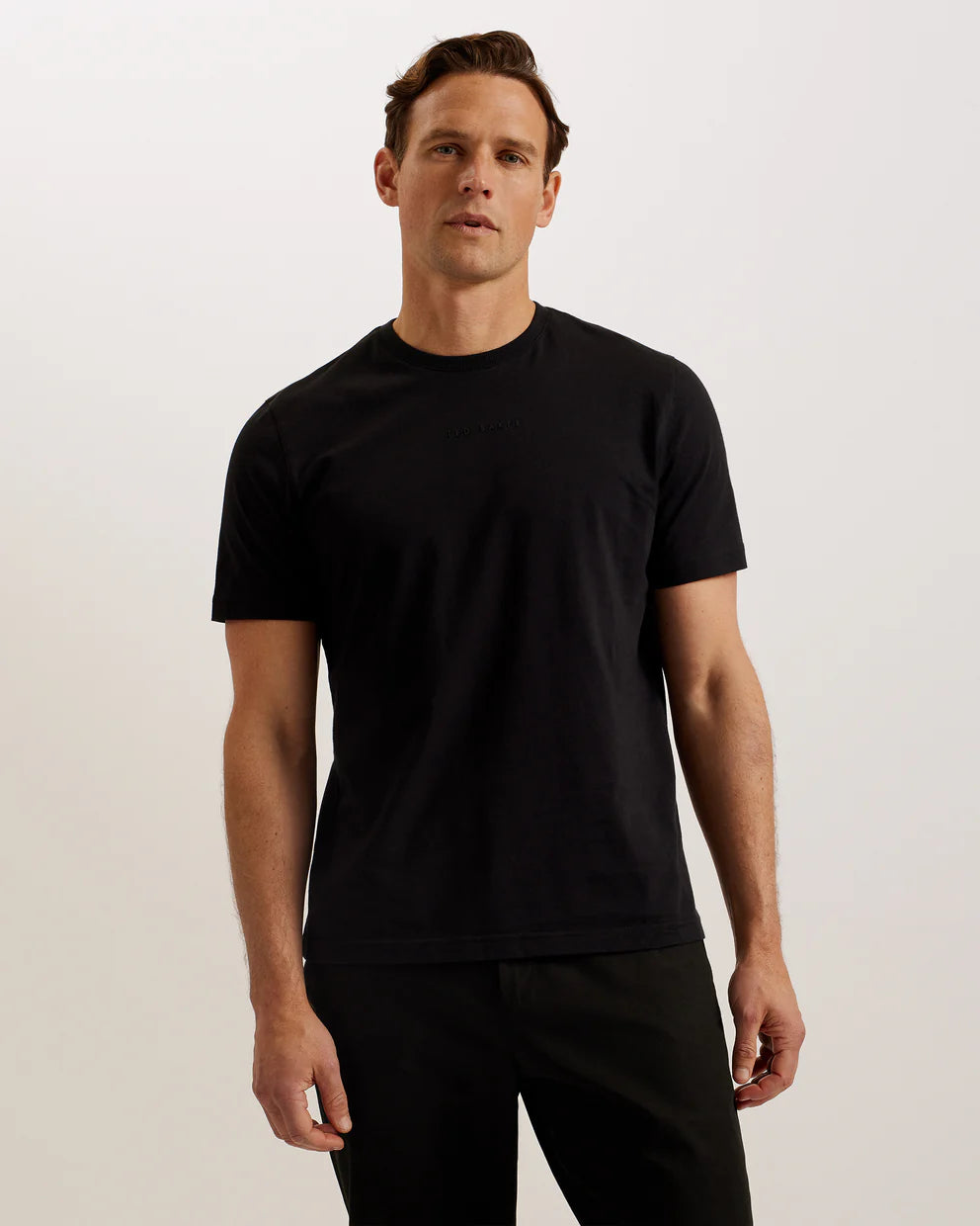 Ted Baker Wiskin Branded Regular Fit T-Shirt | Black