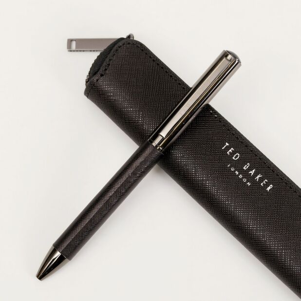 Ted Baker Saffiano Texture PU Pen Holder | Black