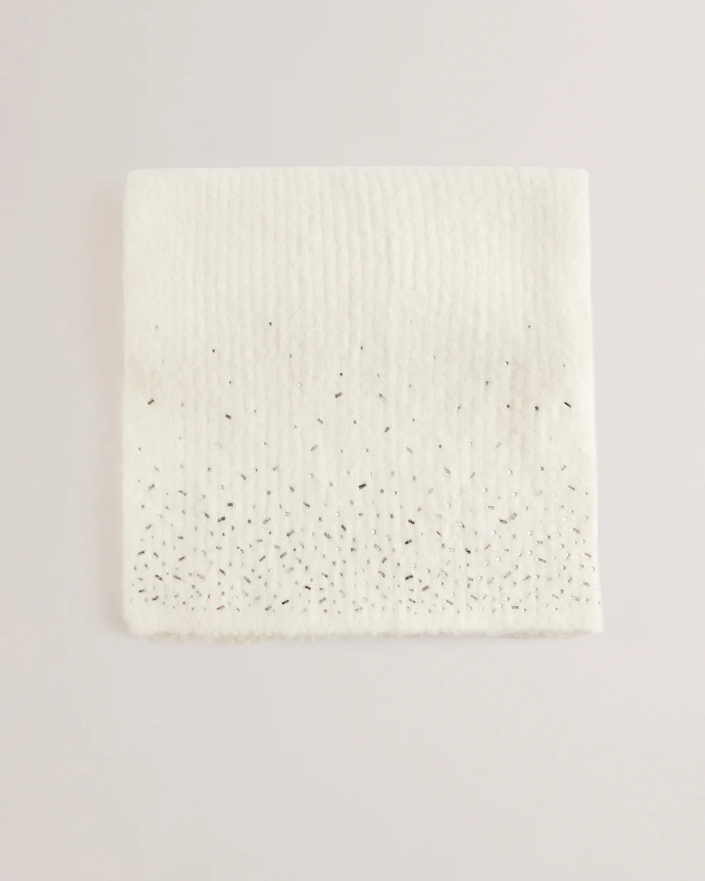 Ted Baker Keriisa Rhinestone Detail Knitted Scarf | Cream