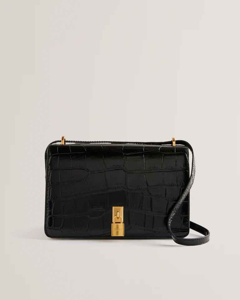 Ted Baker Padlock Large Crossbody Bag | Jet-Black