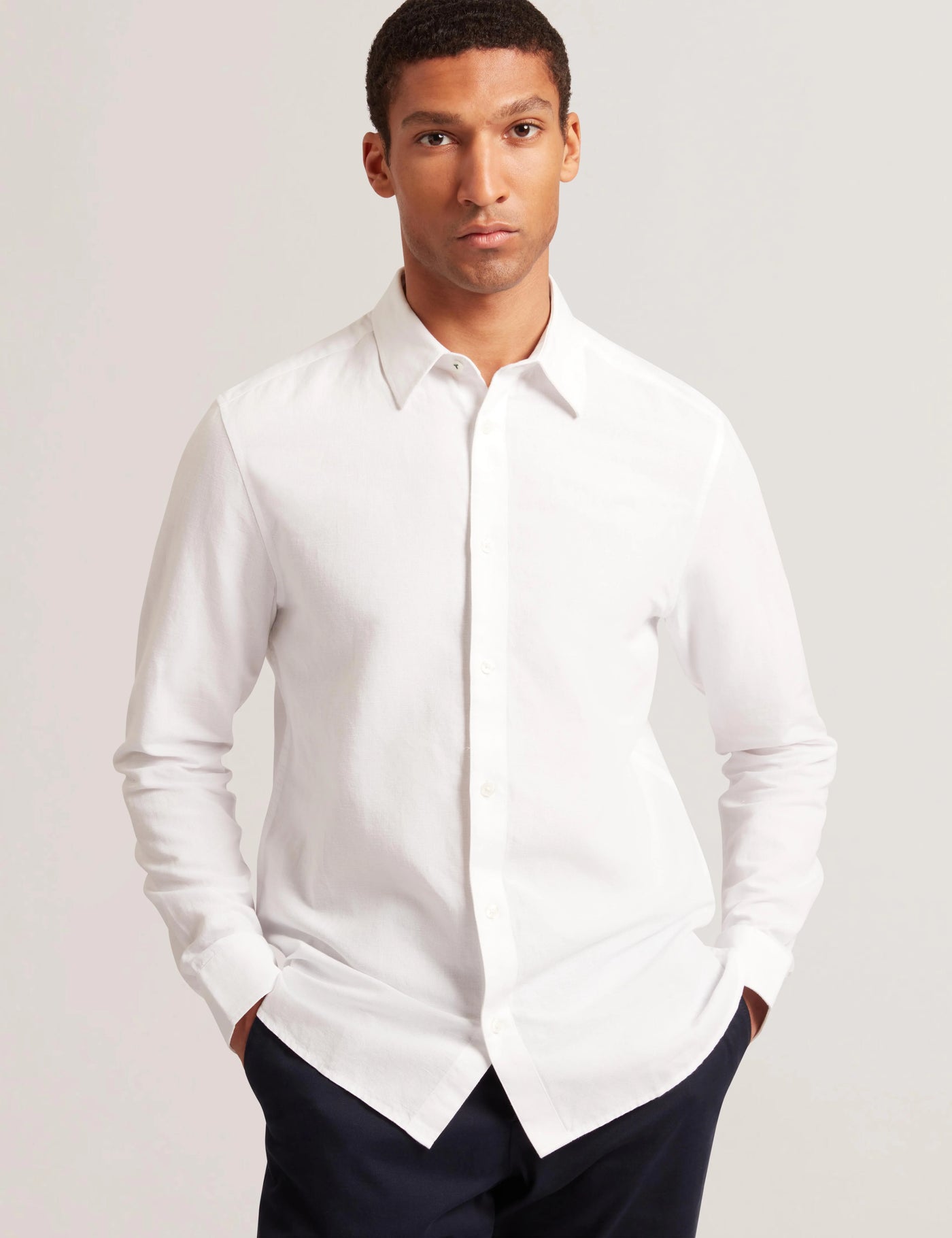 Ted Baker Zafra Regular Linen Shirt | White