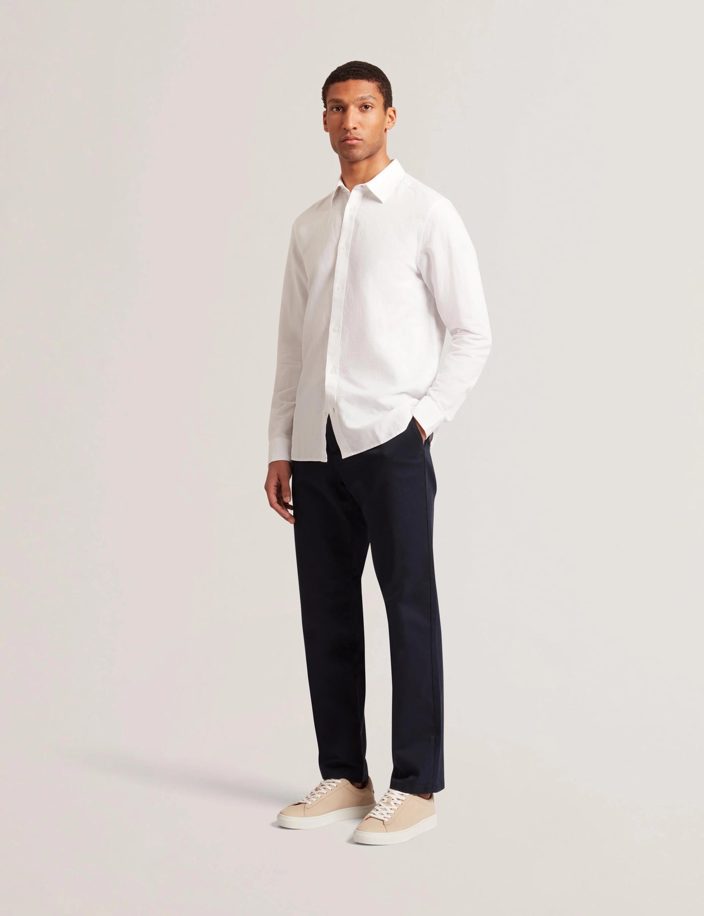 Ted Baker Zafra Regular Linen Shirt | White