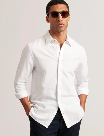 Ted Baker Zafra Regular Linen Shirt | White