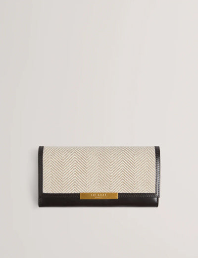 Ted Baker Tasmal Herringbone Canvas Large Detail Purse | Brown Chocolate