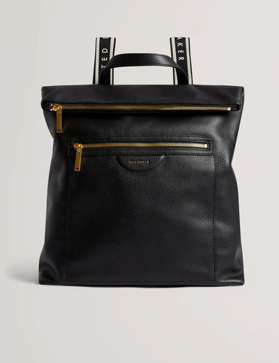 Ted Baker Essaya Pebbled Leather Fold Over Backpack | Black