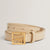 Ted Baker TB Script Buckle Slim Leather Belt | Cream
