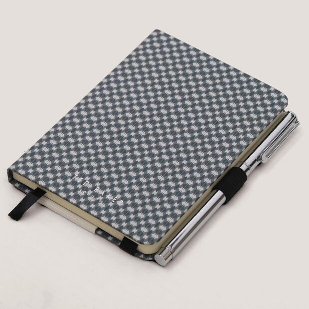 Ted Baker Garald Printed Notebook with Pen | Black