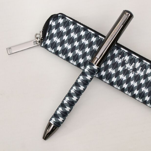 Ted Baker Wilberg Printed Weave PU Pen Set | Black